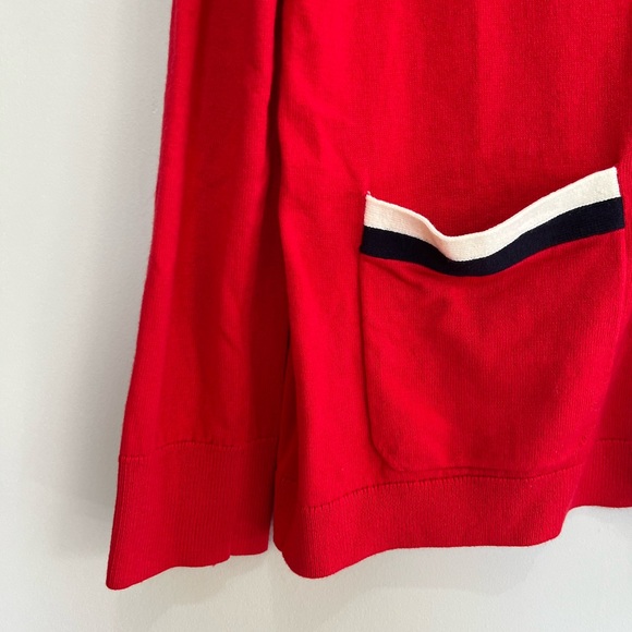 TALBOTS Super Soft Tipped Cardigan Cashmere Blend Pearl Buttons, Red, S - Picture 6 of 9